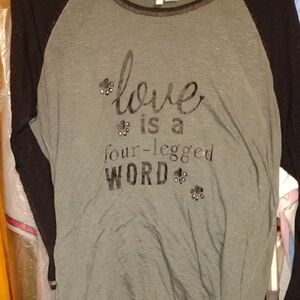 Gray and Black Graphic Tee